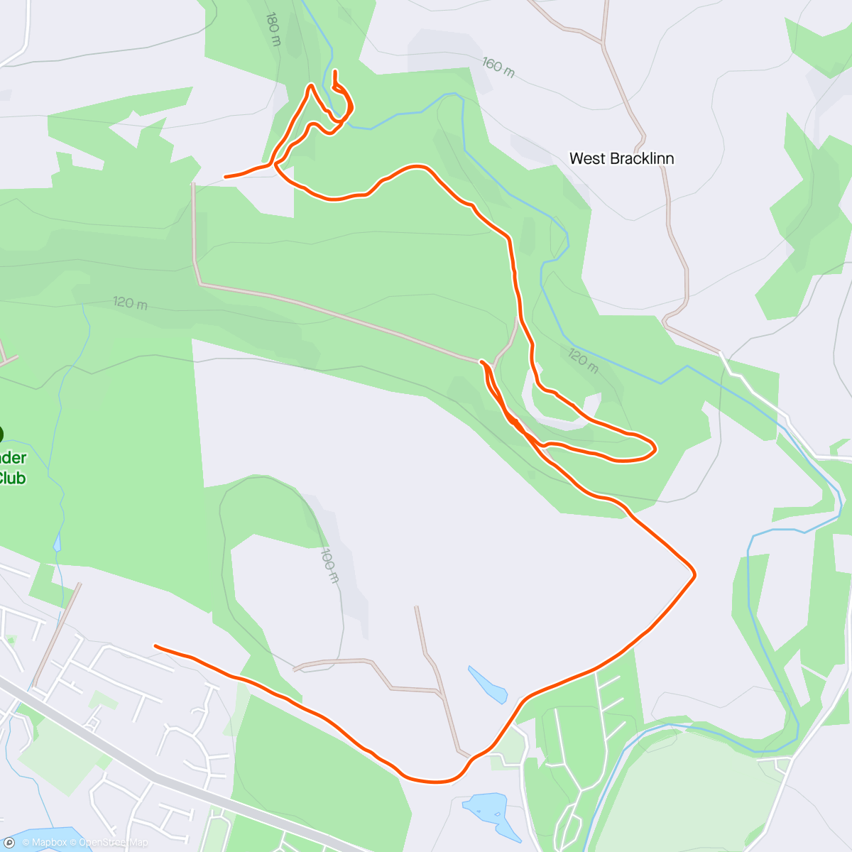 Map of the activity, Bracklinn Falls