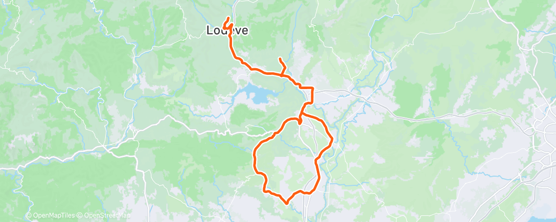 Map of the activity, Sortie vélo le midi