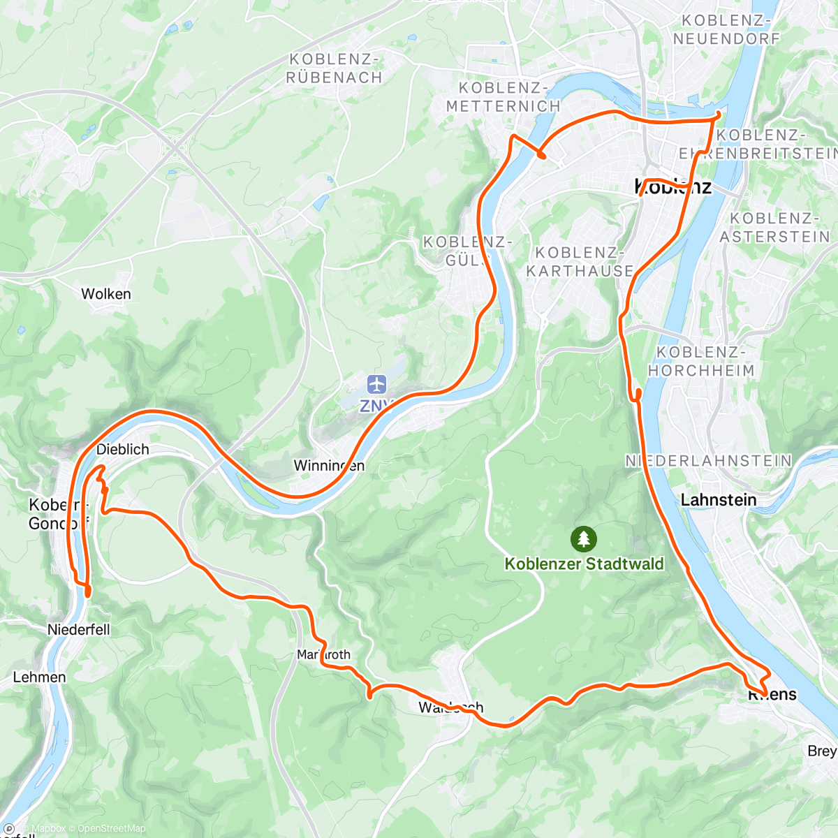 Map of the activity, RVC Feierabendrunde G3