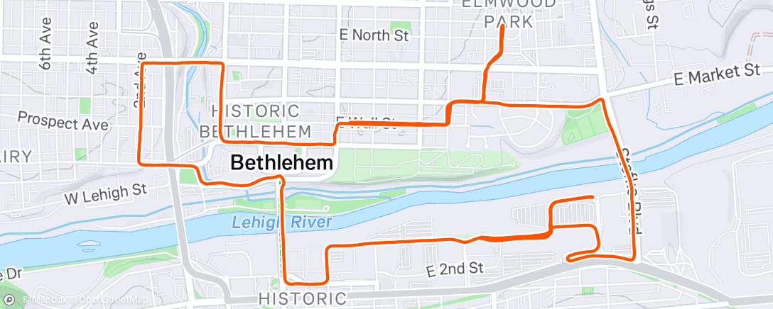 Map of the activity, Morning Run