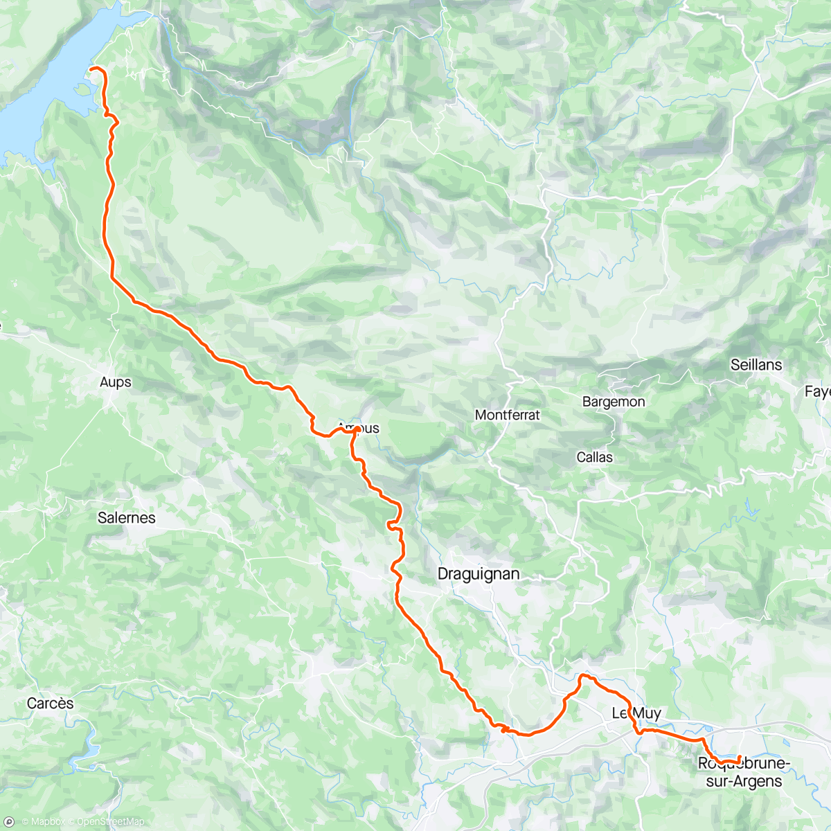 Map of the activity, Tour de Provence, etappe 4, Les Salles-sur-Verdon - Roquebrune sur Argens
