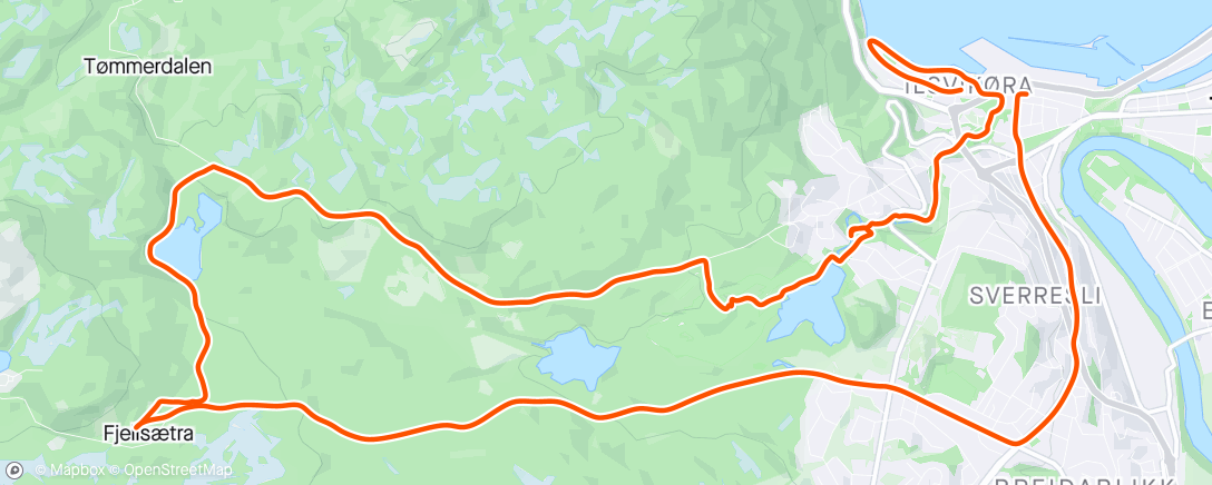 Mapa da atividade, 2x10 til Fjellsetra