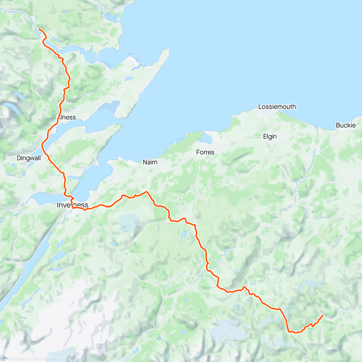 Mapa de la actividad (Ride Across Britain LeJog - Stage 8)