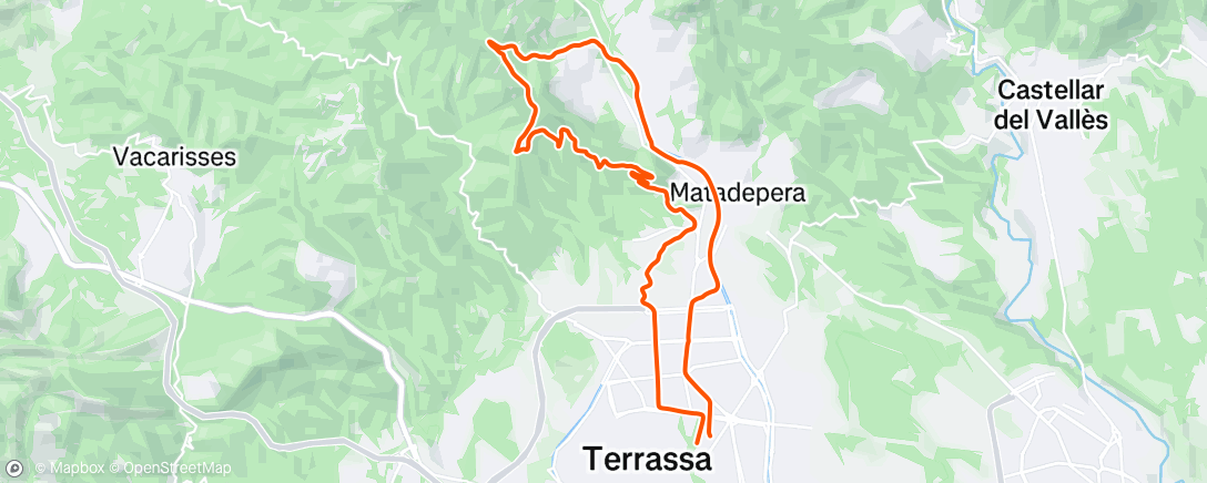 Peta aktivitas, Bicicleta de montaña por la tarde