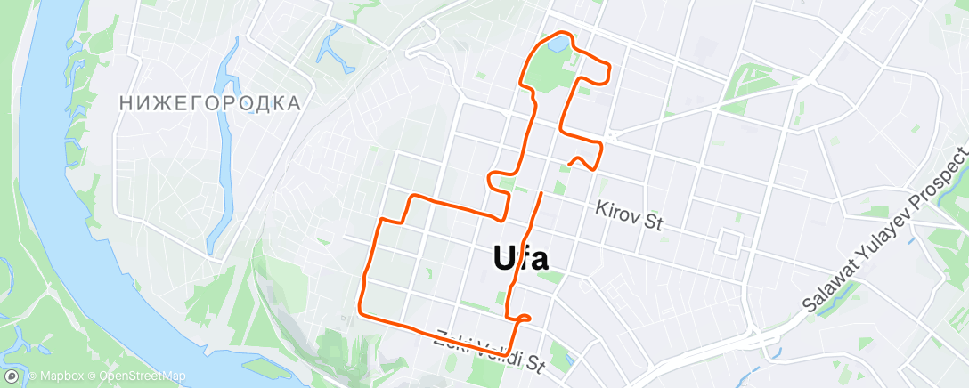 Map of the activity, Evening Run