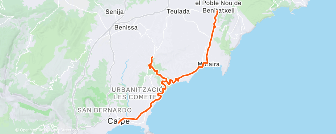 Map of the activity, Fietsen