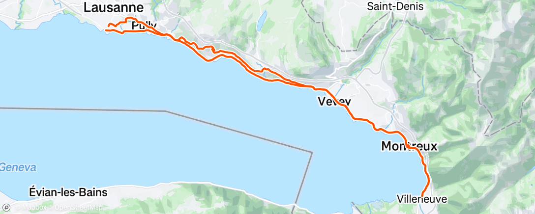 Карта физической активности (Le long du lac à bicyclette)