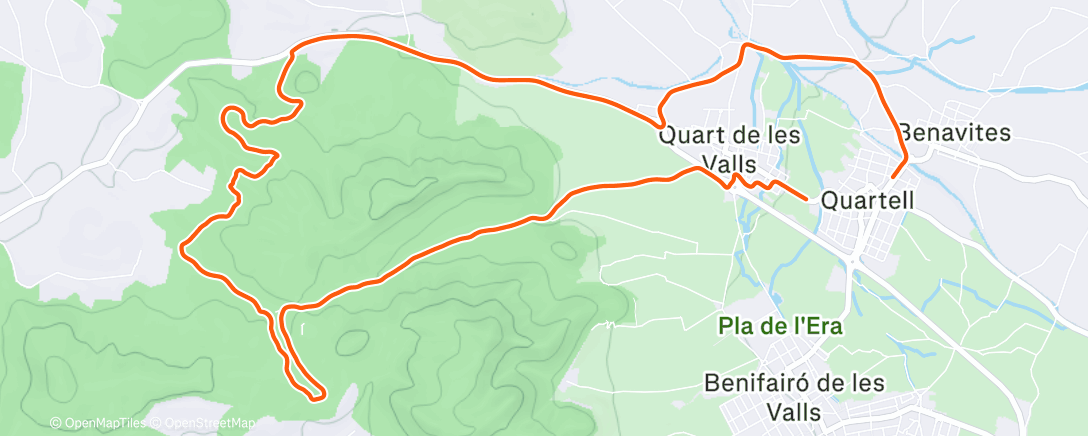 Map of the activity, Bicicleta a la hora del almuerzo