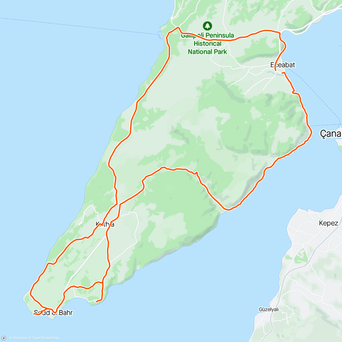 Map of the activity, Day 3 - Çanakkale Loop