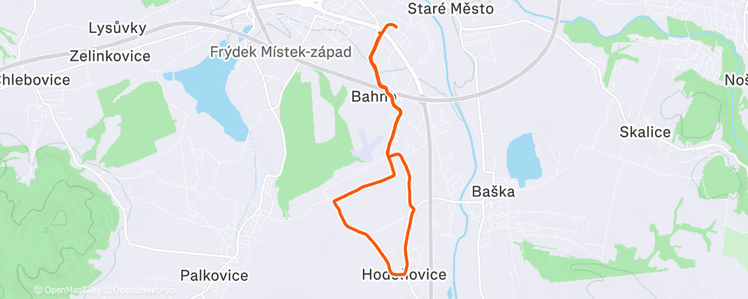 Map of the activity, Morning Run