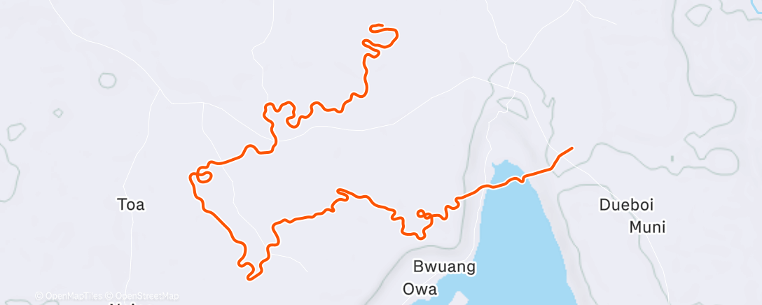 Mapa de la actividad (Zwift - Group Ride: Short - Stage 1 - Tour de Zwift on Turf N Surf in Makuri Islands)