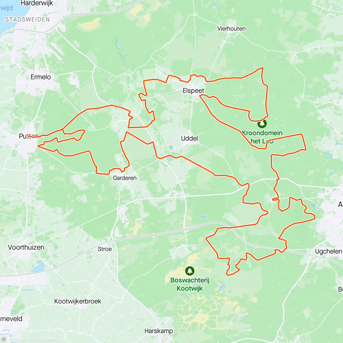 Map of the activity, Gravel - Veluwe en Kroondomein