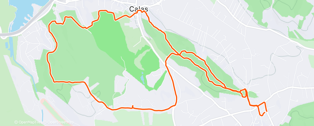 Map of the activity, Course à pied le midi