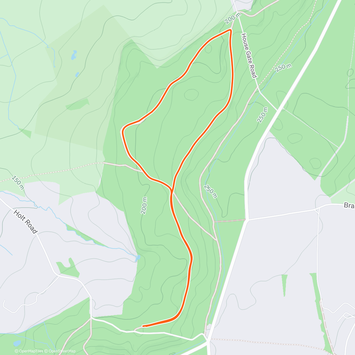 Map of the activity, Hungover bikejor before breakfast