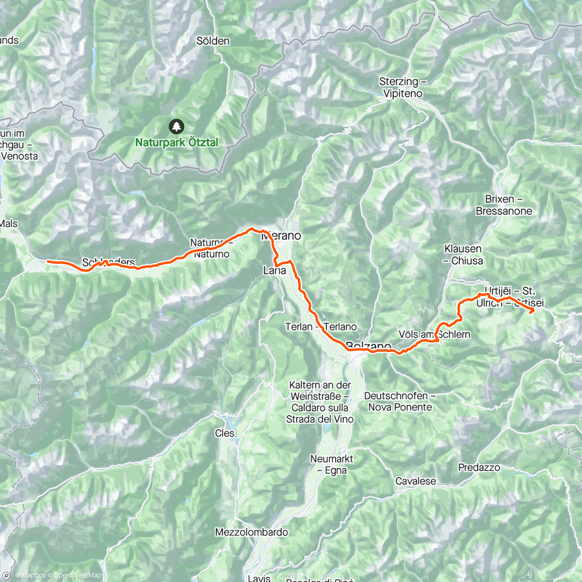 Map of the activity, Giro 16