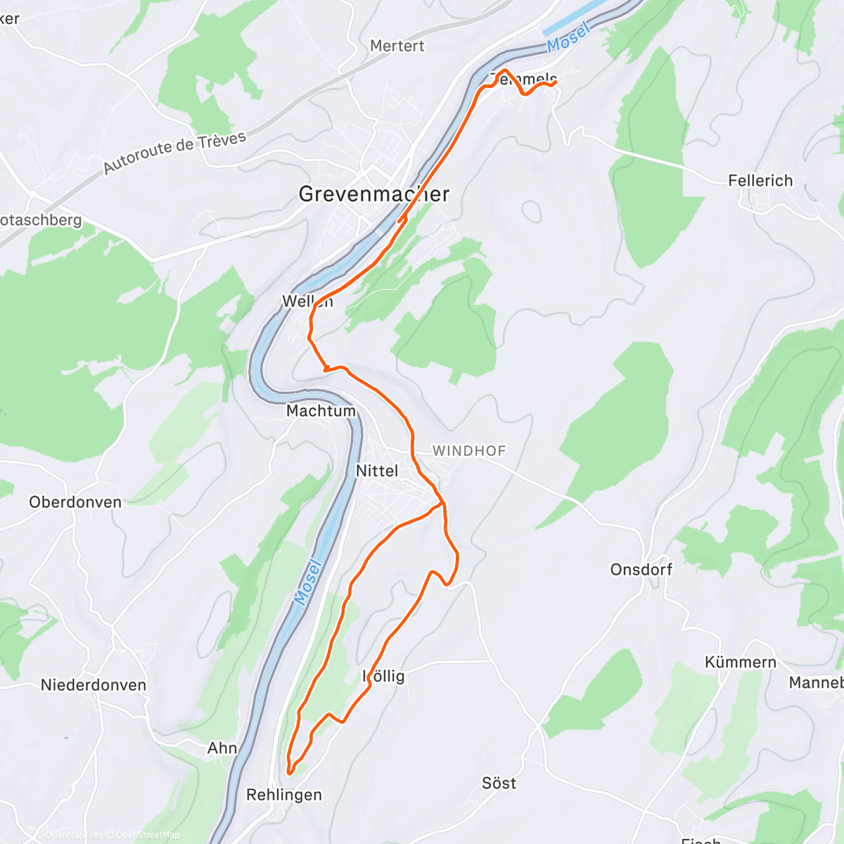 Карта физической активности (Kurze Feierabend-Runde)