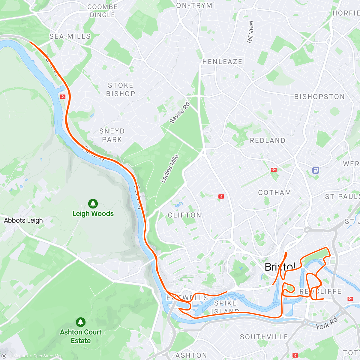 Mapa da atividade, Bristol Half Marathon