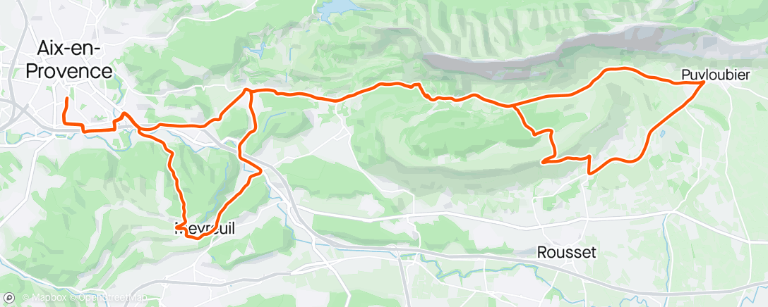 Map of the activity, Route Aix - Cengle