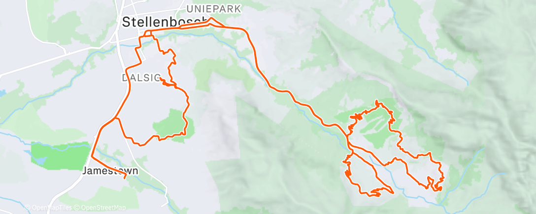 Mapa da atividade, One more time enjoying the beautiful trails of Jonkershoek!