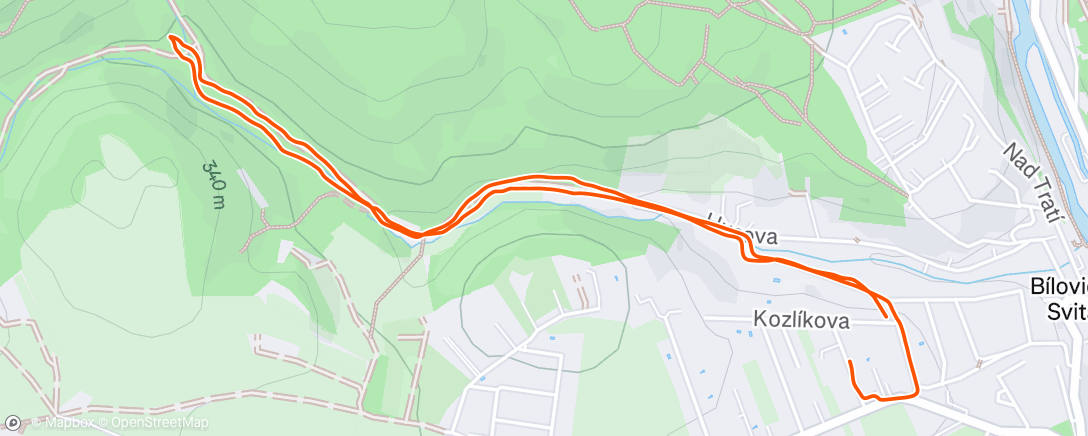 Map of the activity, Afternoon Run