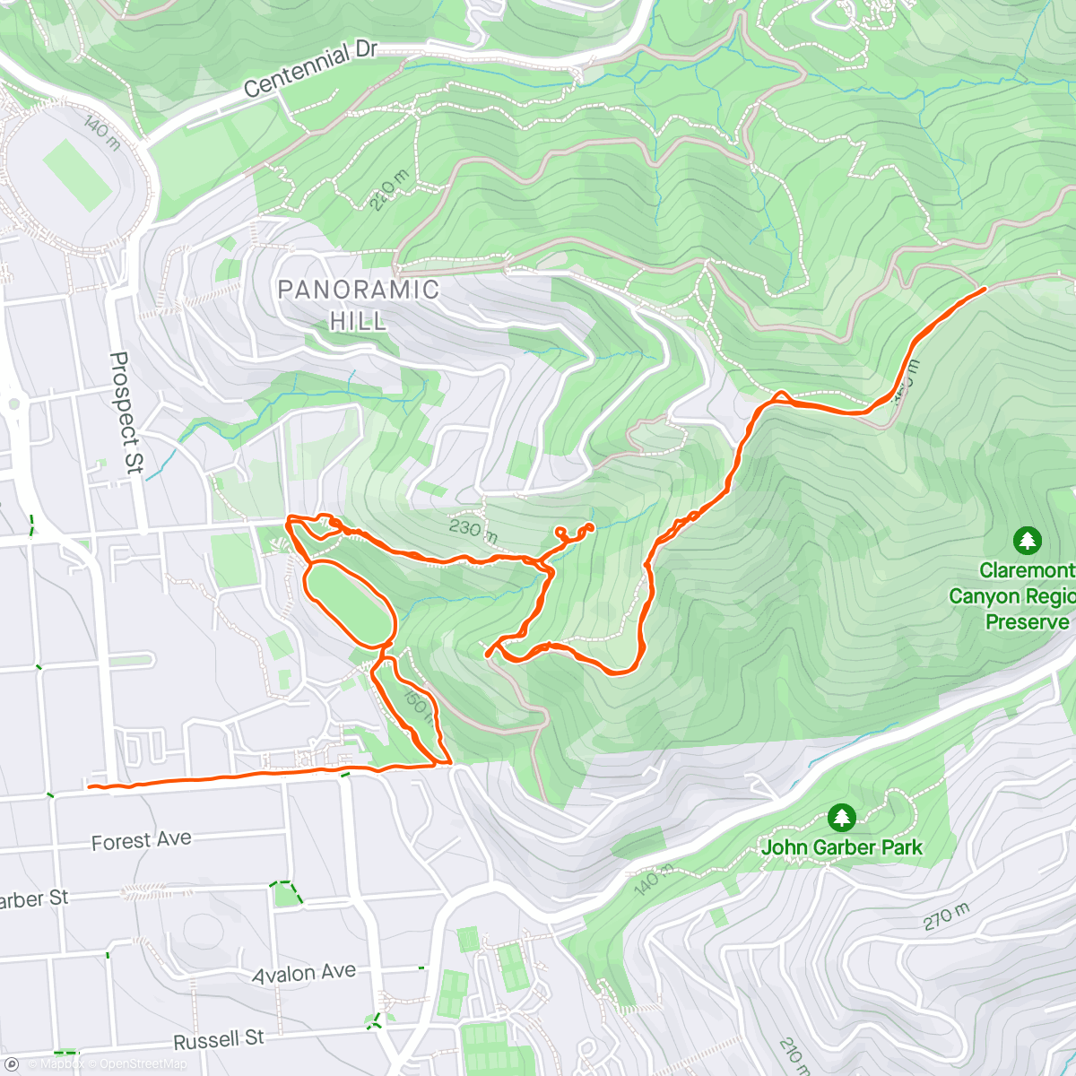 Map of the activity, Take to the hills