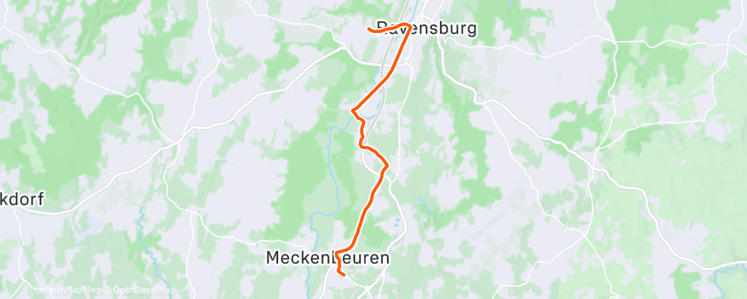 Map of the activity, Night Ride