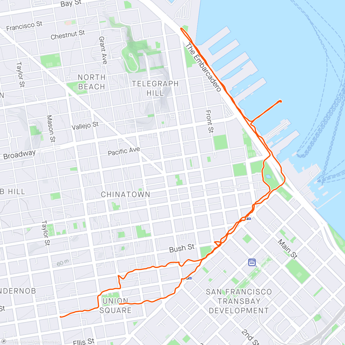 Map of the activity, SF Run