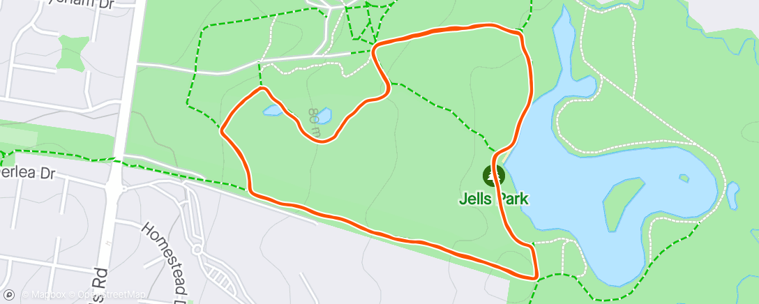 Mapa da atividade, Jells Parkrun #123