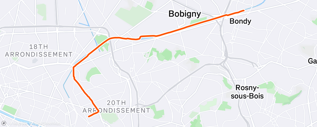 Map of the activity, Sortie vélo dans l'après-midi