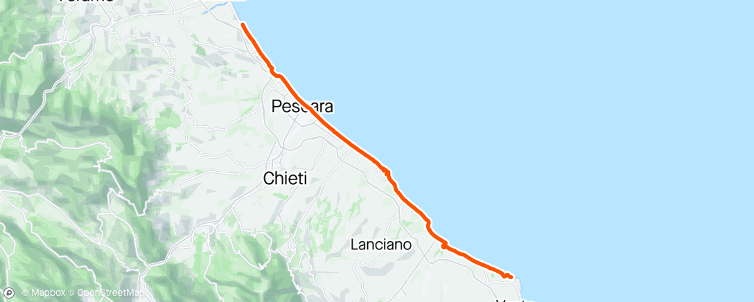 Map of the activity, GangBike packing coast to coast seconda tappa .