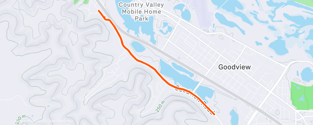 Map of the activity, Gorgeous morning for a run! Super cool sliver moon!