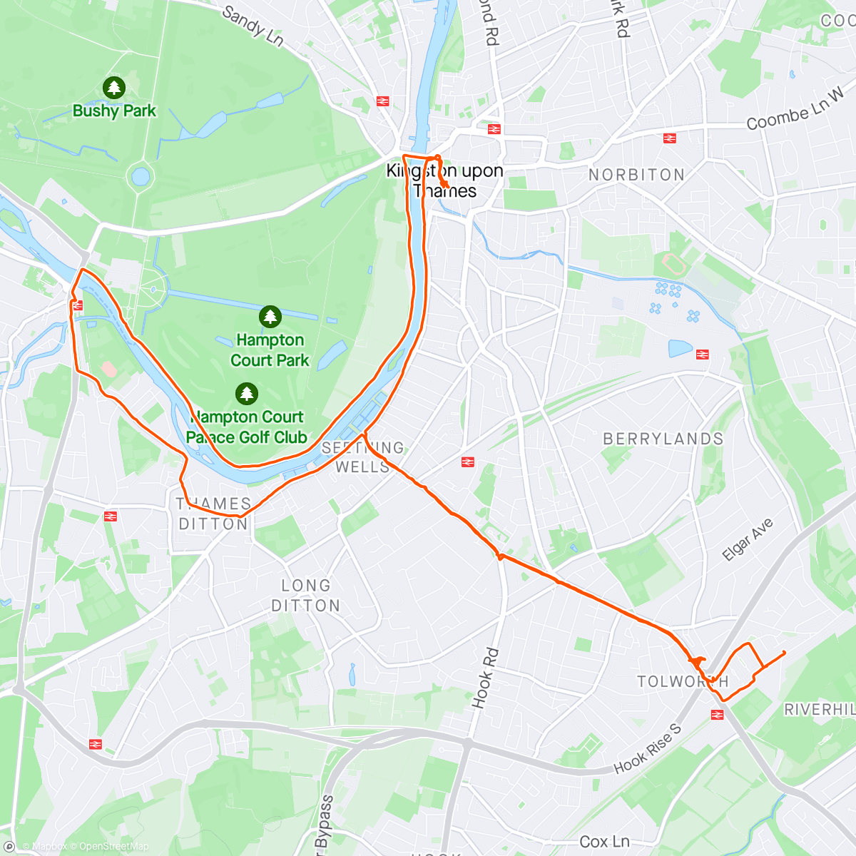 Map of the activity, Training Walk for Marsden March