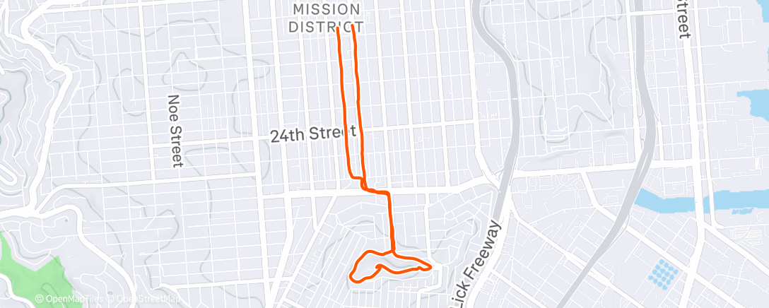 Map of the activity, Morning Run