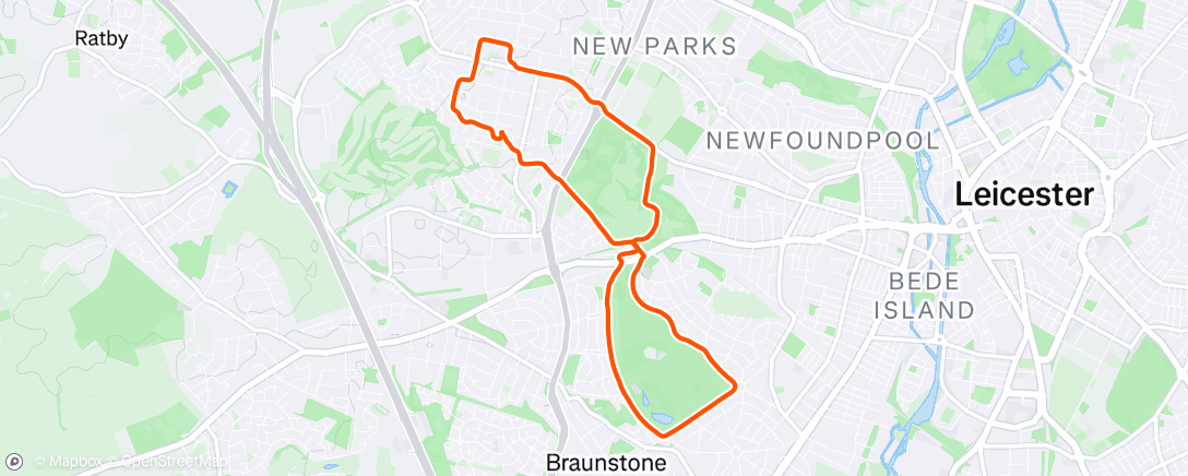 Map of the activity, 6.23 Miles very steady Evening Walk🚶🏼‍♂️on my injured leg(pulled Muscle) Still tender and can’t run on it yet,but at least I can walk slowly😊👍