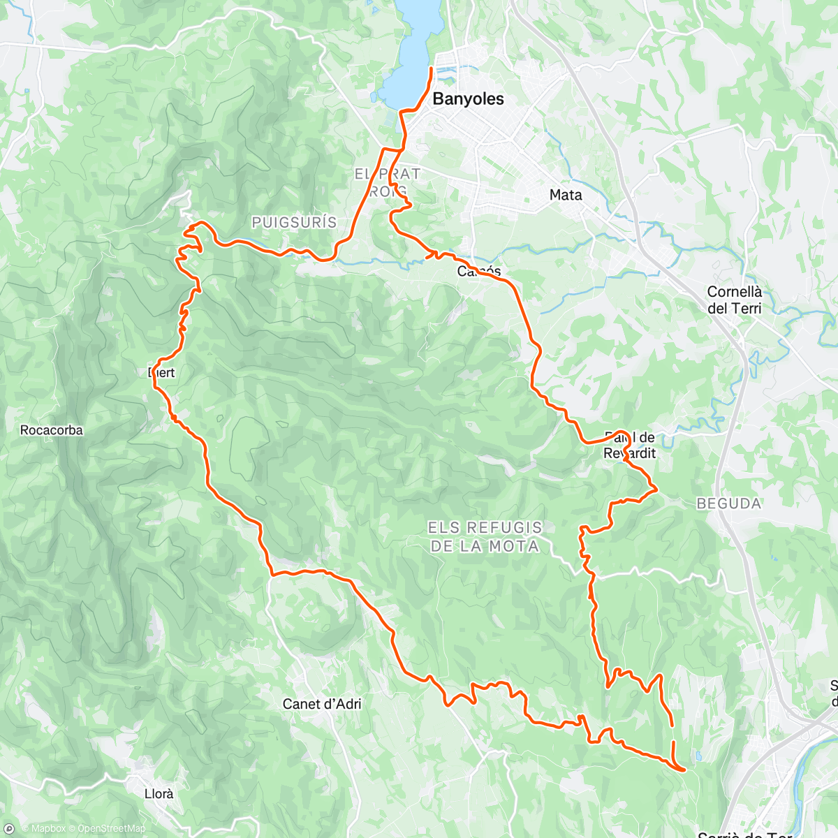 Map of the activity, when in Girona... get bitten by a dog... 🐕‍🦺