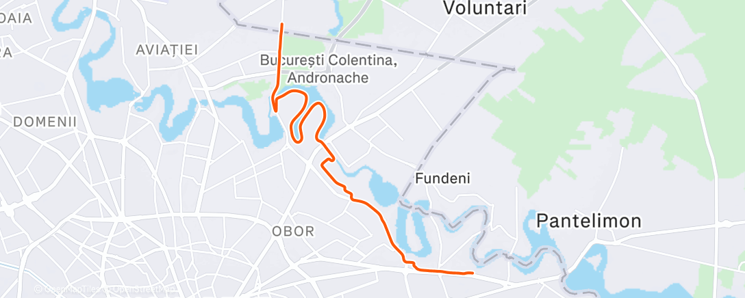 Map of the activity, Evening Ride