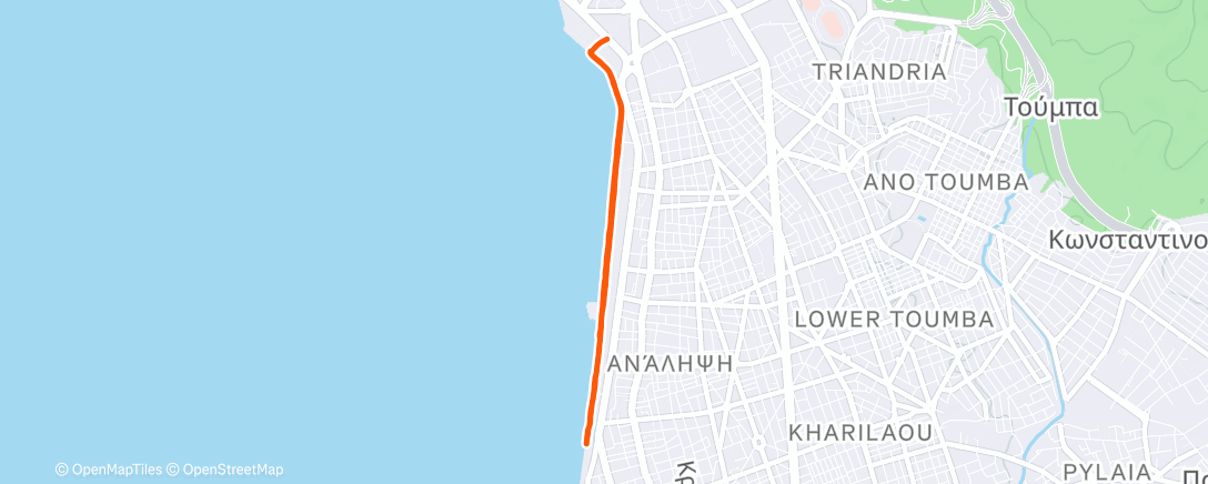 Map of the activity, Afternoon Run