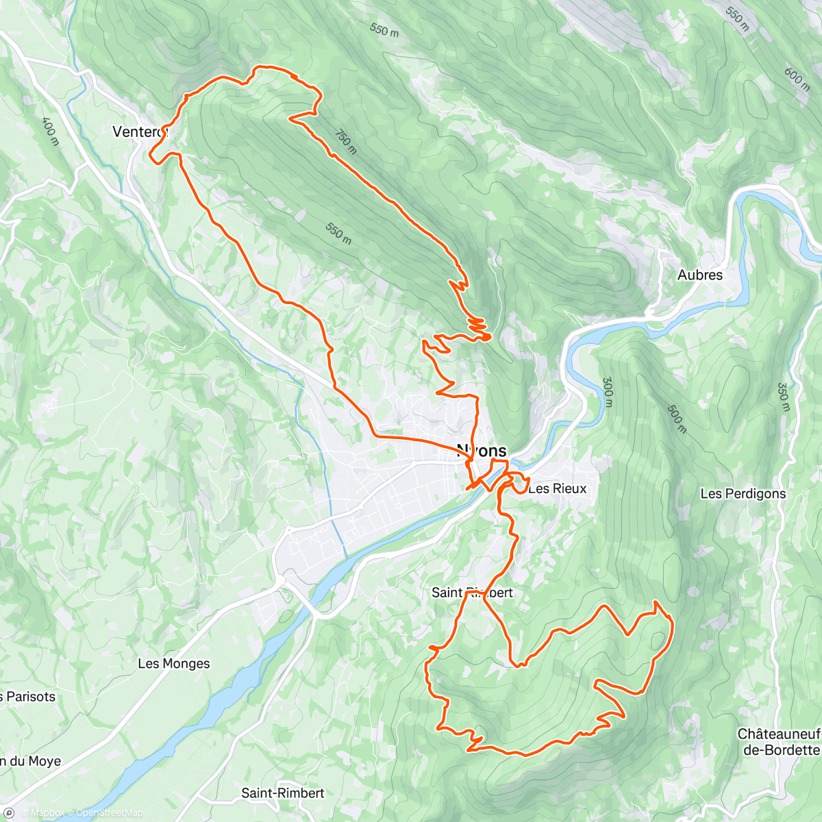 Map of the activity, NYONS 😍 Enduro