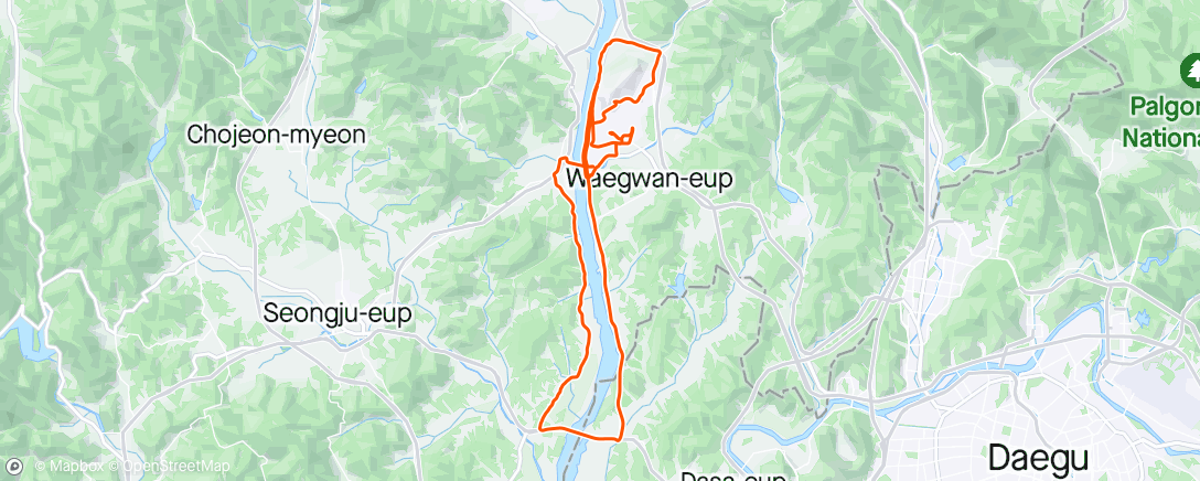 Map of the activity, 35.47mi Road Cycling