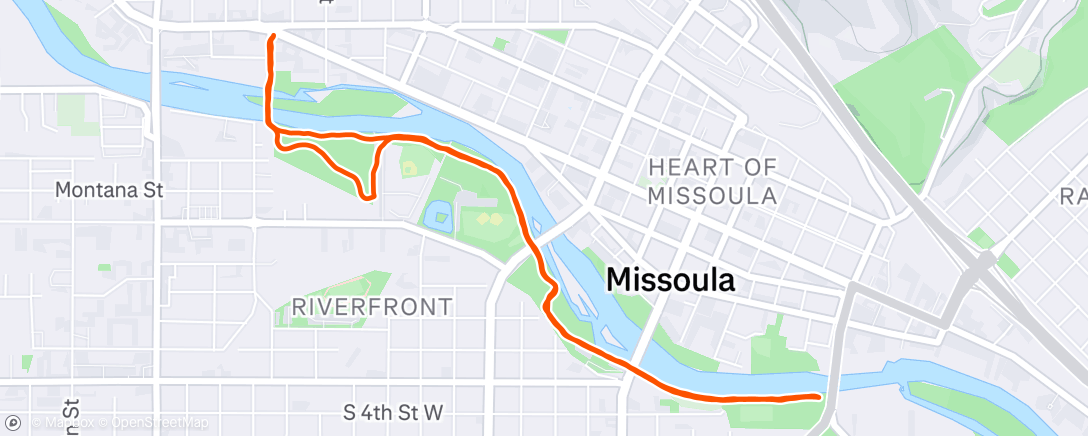 Map of the activity, Evening Run