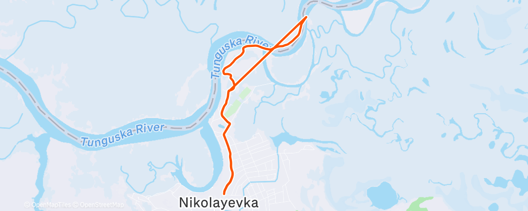 Map of the activity, Утренний забег