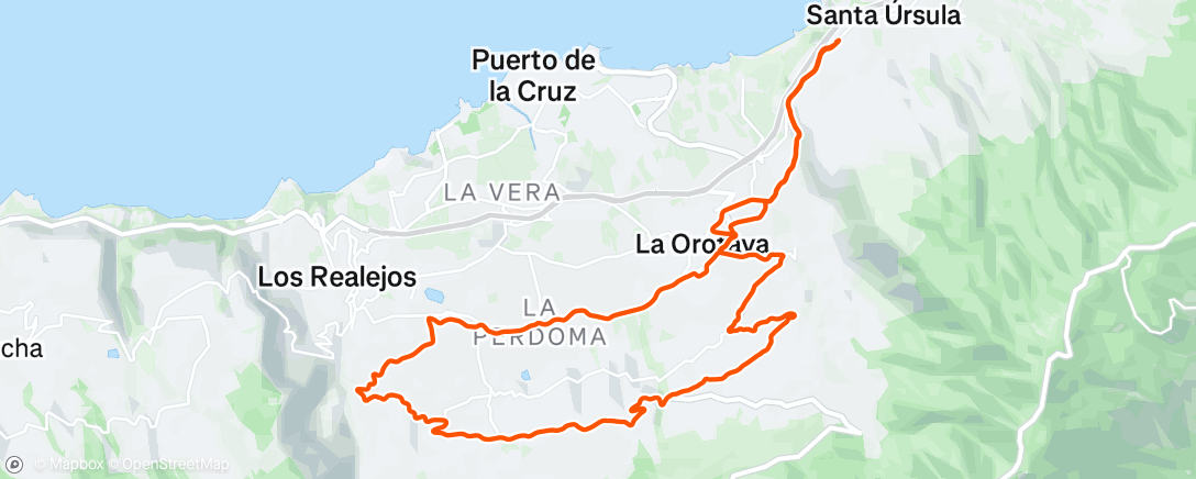 Map of the activity, Actividad nocturna