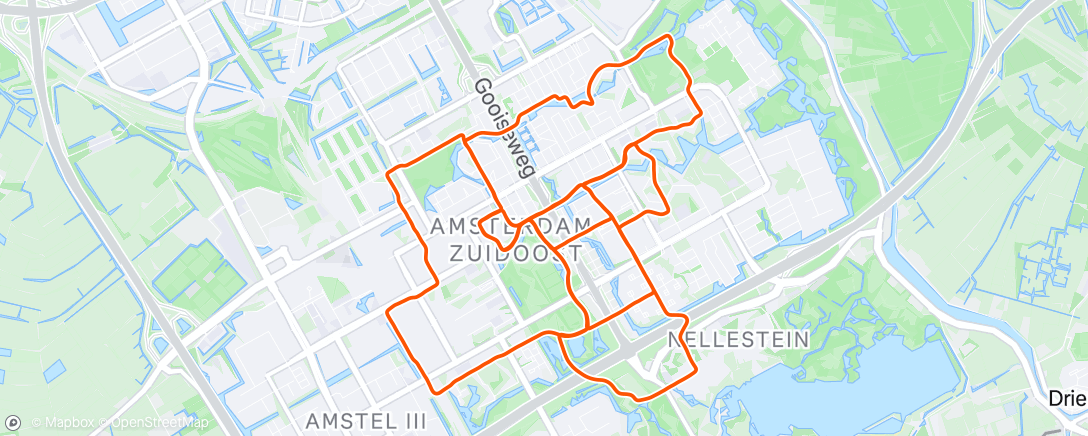 Map of the activity, Bijlmer Run: wat een feest!
