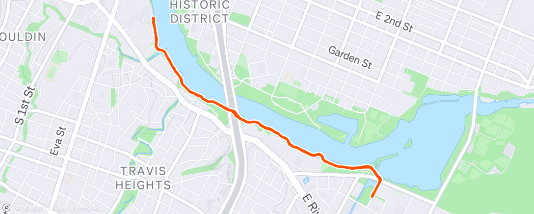 Map of the activity, Afternoon Run