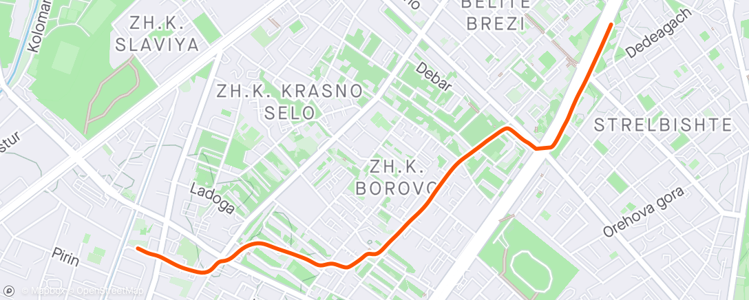 Map of the activity, Commute to CrossFit