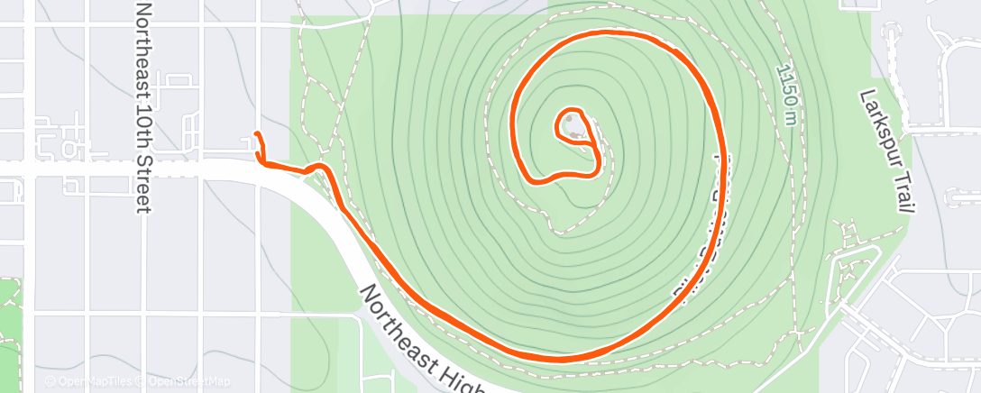 Map of the activity, Pilot Butte on foot with M