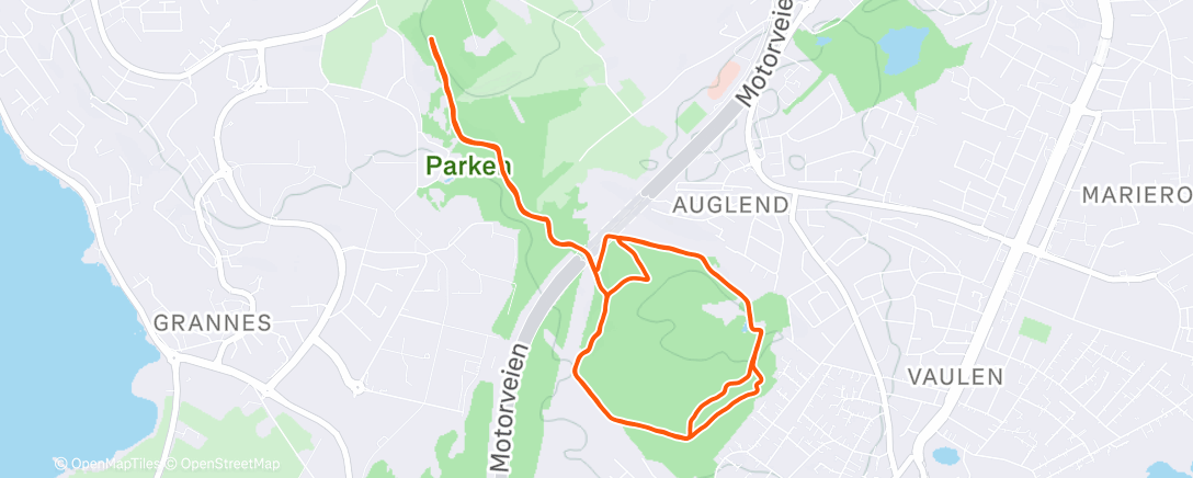 Map of the activity, Afternoon Run