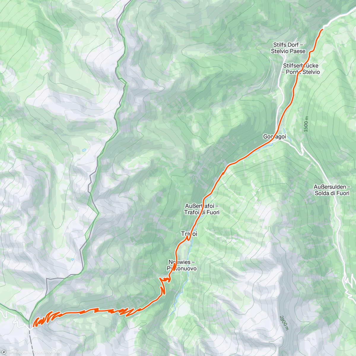 Mapa de la actividad, ROUVY - Passo dello Stelvio Downhill