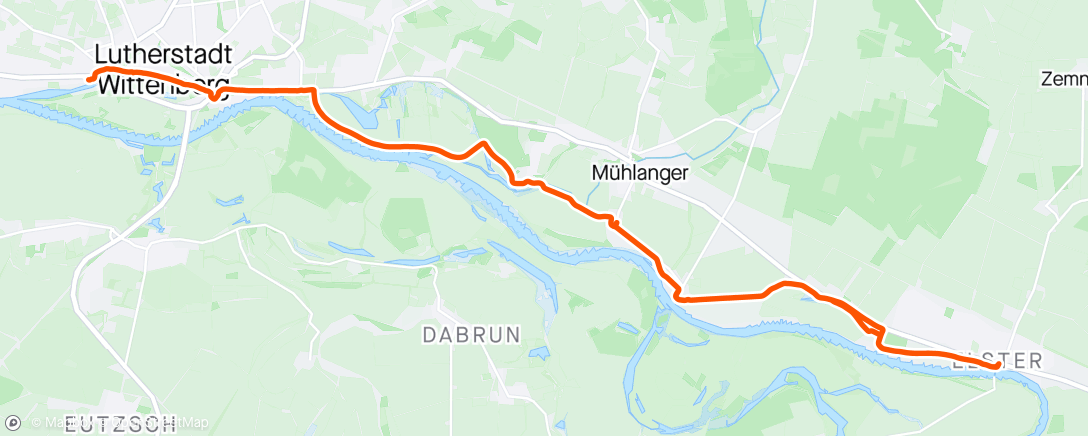 Map of the activity, Herrentag in Wittenberg....die ersten 10 km fehlen 🫣