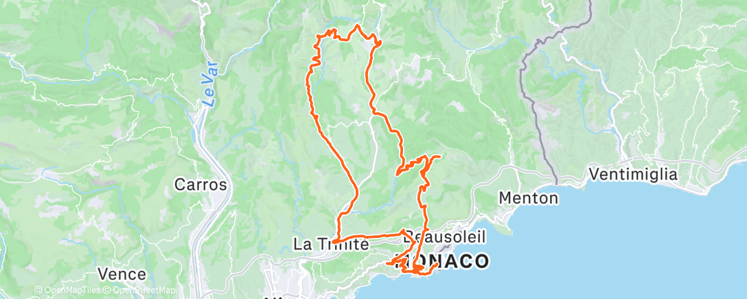 Map of the activity, Fietsen